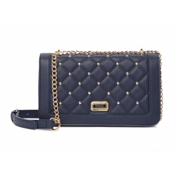 Badgley Mischka Vegan Stud Crossbody Purse - Navy - Picture 1 of 16